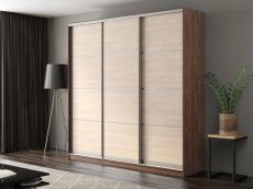 Шкафы-купе, Шкаф-купе Айсберг 240 ШАМОНИ ТЕМНЫЙ (шамони светлый/глухой)