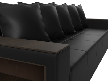 Диван прямой Дубай Лайт полки слева, экокожа