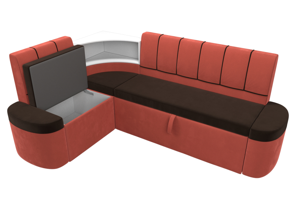 Диваны угловые кухонные, Кухонный угловой диван Тефида левый угол, микровельвет