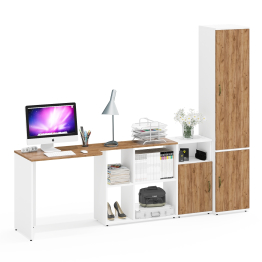 Пенал с вешалкой и тумбой с нишей и стол-трансформер Лидер-8