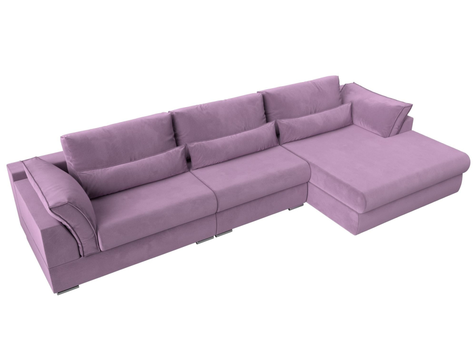 Диваны угловые в гостиную, Угловой диван Пекин Long угол правый, НПБ, микровельвет