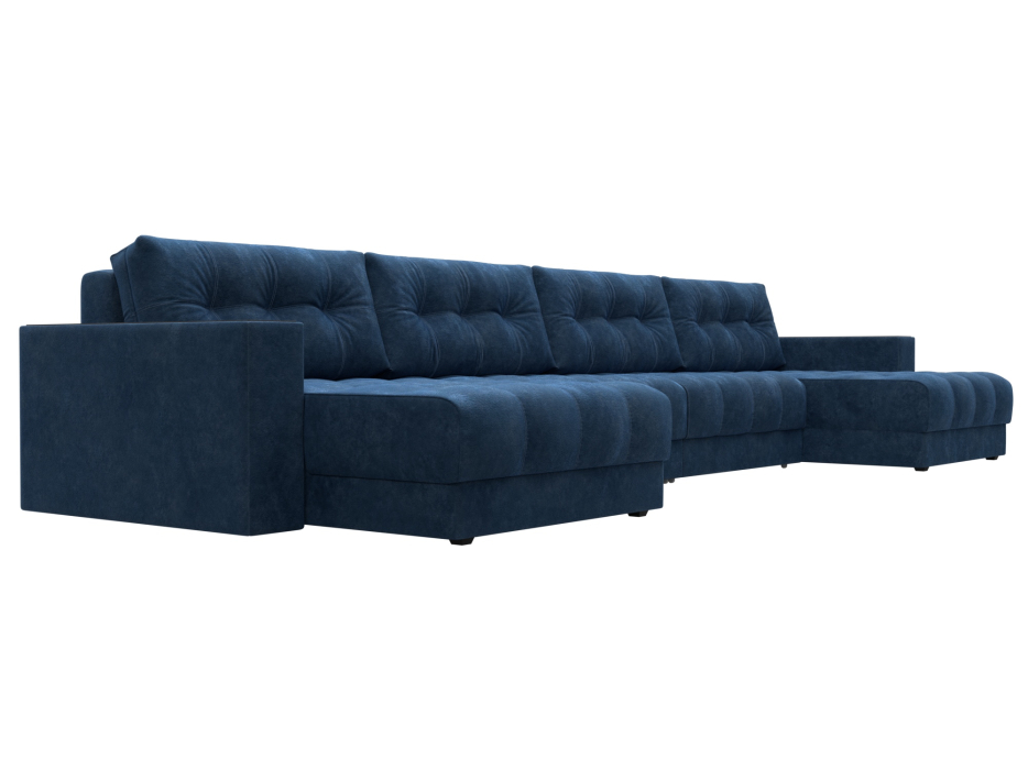 Дизайнерские диваны для гостиной, Диван П-образный с декором Лига-049 НПБ Лонг, велюр BRUT