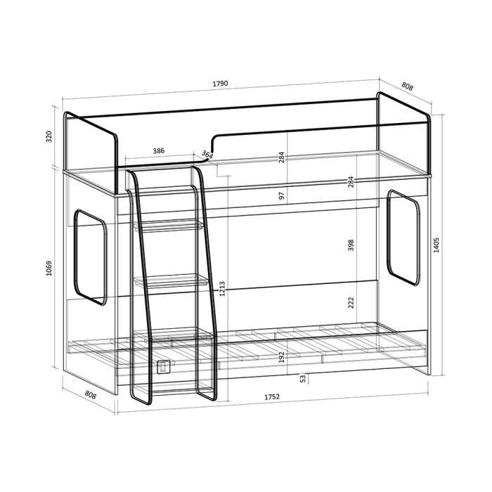 Для подростков, Двухъярусная кровать Легенда 42.4.1 белый
