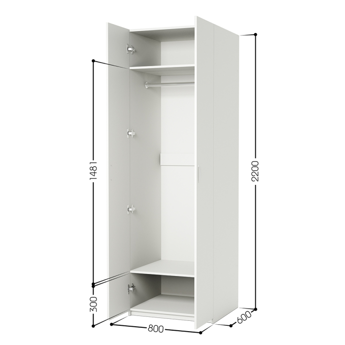 Для одежды, Шкаф для одежды ДО-2 80х60