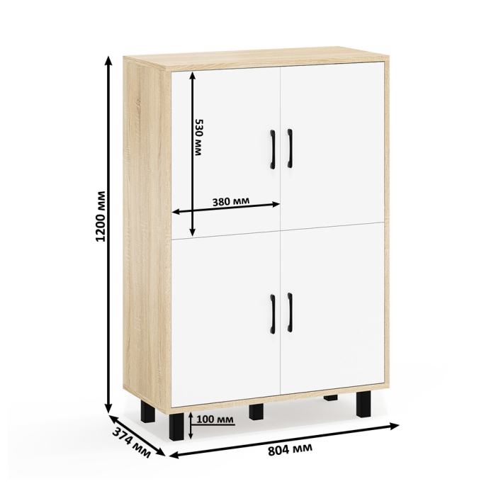 Комоды, Тумба-комод четыре дверки РВК 126-804