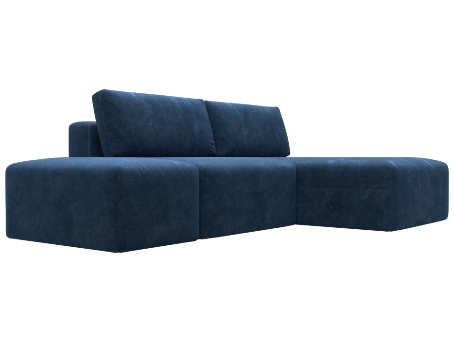 Диваны угловые в гостиную, Диван угловой модульный с пуфом Лига-060 НПБ угол универсальный, велюр BRUT