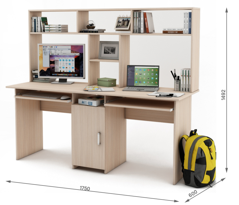 Прямые, Письменный стол Лайт-10К с надстройкой
