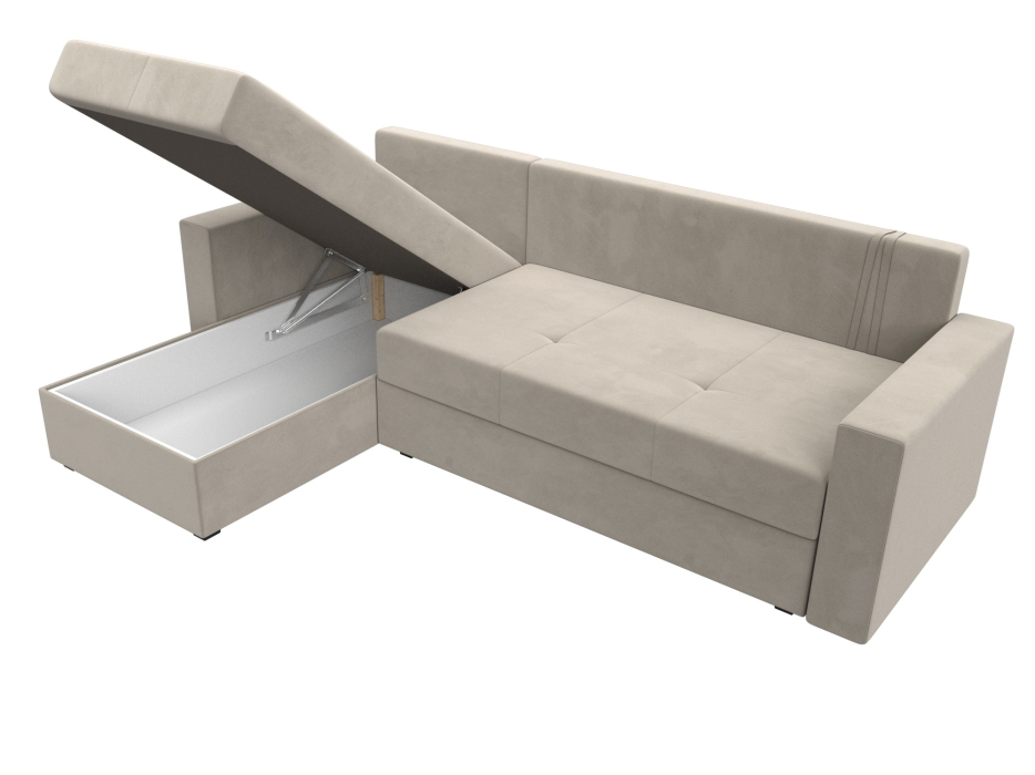 Диваны угловые в гостиную, Диван угловой Верона Лайт левый угол, микровельвет