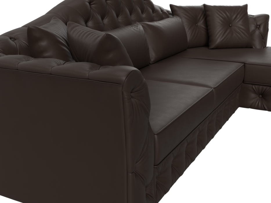 Диваны угловые в гостиную, Диван угловой Артис правый угол, экокожа