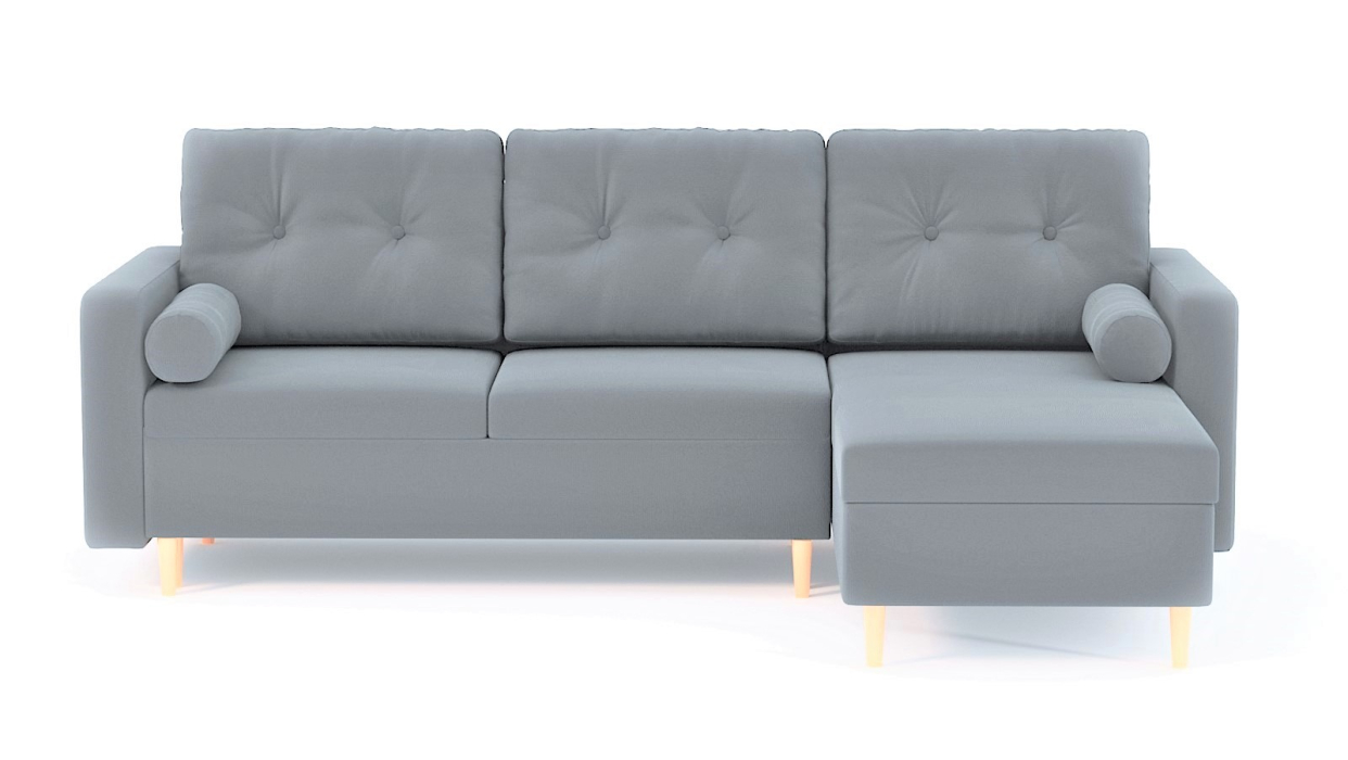 Диваны угловые в гостиную, Диван-кровать угловой еврокнижка-пантограф Белфаст, велюр