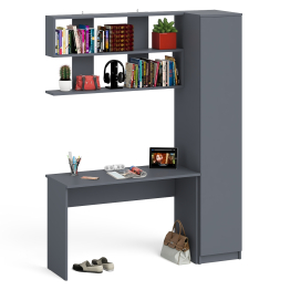 Пенал высокий с дверкой с письменным столом Мори МСП1200.1 и открытой навесной полкой