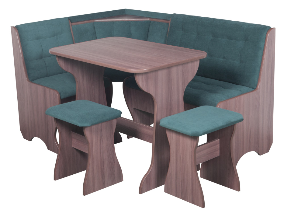 Кухонные уголки, Кухонный уголок Стиль 1Л (со столом СТ4) Ясень шимо темный / велюр