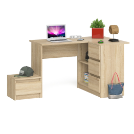 Угловой компьютерный стол Мори МС-16 правый с тумбой ТМП400