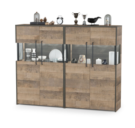 Два комода с витриной с подсветкой Трувор