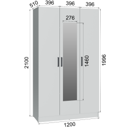 Шкаф комбинированный Ларс 1200 (с зеркалом)