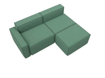 Диван угловой модульный Лига-063 угол левый, рогожка Амур