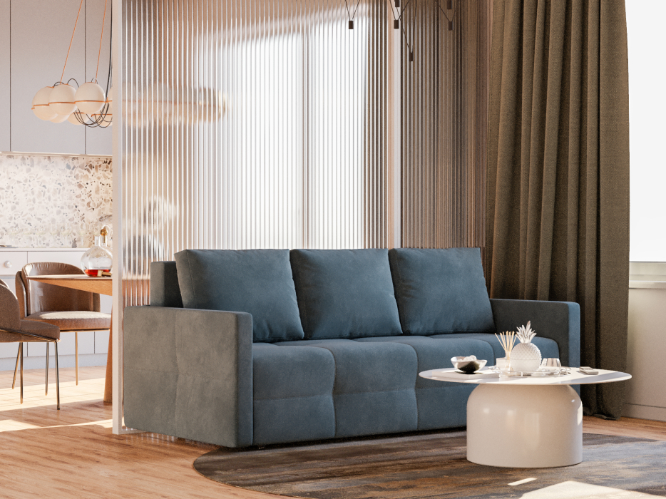 Диваны еврокнижки, Диван прямой еврокнижка Марсель №2 (Велюр)