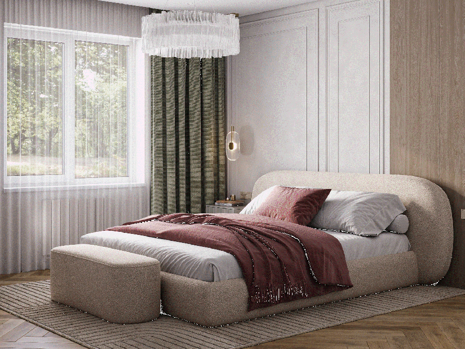 Мягкая кровать, Спальня Букле Кровать 1800*2000 с подъемным механизмом
