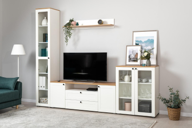 Шкаф-витрина 16.394.01 Остин Белый шагрень