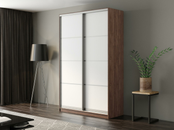 Шкаф-купе Айсберг 150 ШАМОНИ ТЕМНЫЙ (белый/глухой)