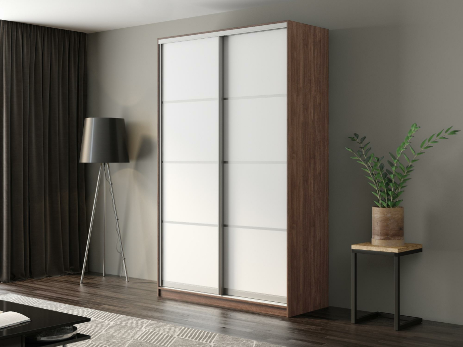 Шкафы-купе, Шкаф-купе Айсберг 150 ШАМОНИ ТЕМНЫЙ (белый/глухой)