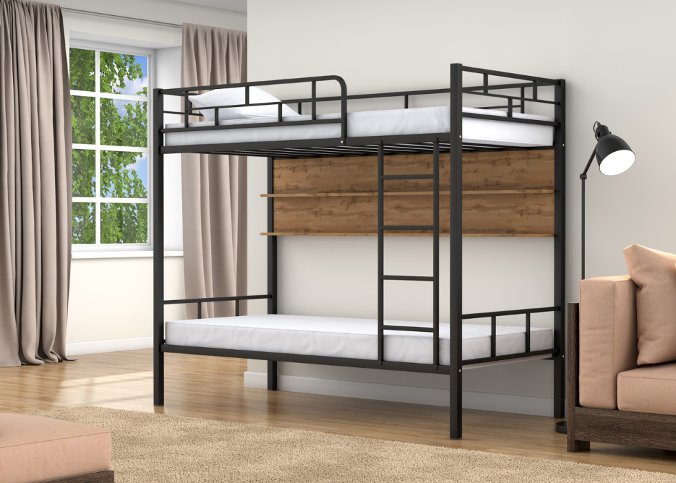 Для подростков, Двухъярусная кровать Валенсия полка дуб ватан