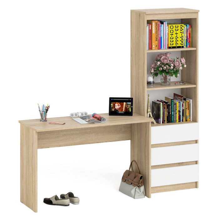 Домашние кабинеты, Письменный стол 1200 со стеллажом с ящикаи МСТ600 Мори