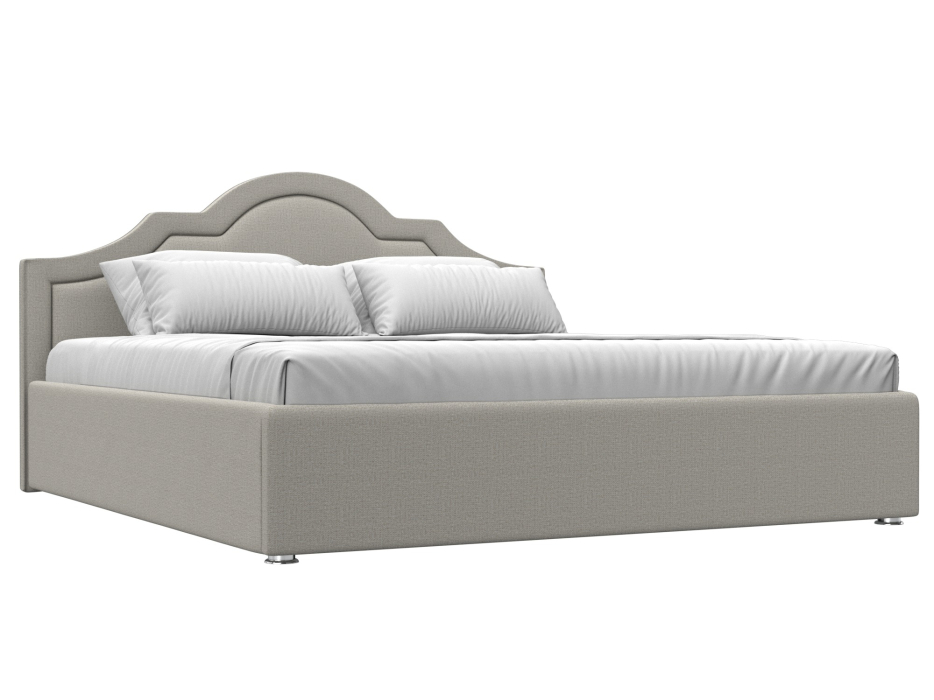 Мягкая кровать, Кровать интерьерная Афина 180, рогожка Амур