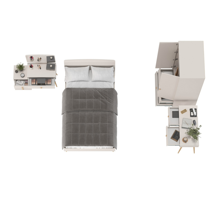 Спальные гарнитуры, Туалетный столик Афина с кроватью 1200 со шкафом и столиком