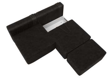 Диван прямой модульный с пуфом Лига-060 НПБ, велюр BRUT