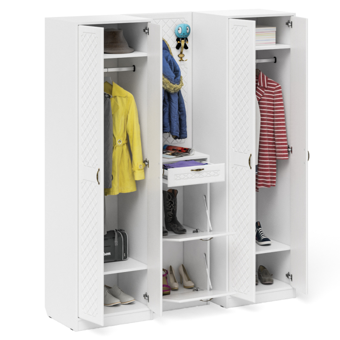 Прихожие, П-6 прихожая компоновка № 15 МДФ фрезеровка ромб