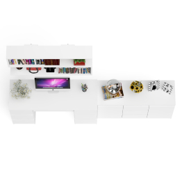 Двухтумбовый стол компьютерный с ящиками МС-2 с тумбой-комодом и полкой 1200 Мори