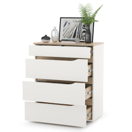 Комод Муссон 13.97 белый/дуб эндгрейн элегантный