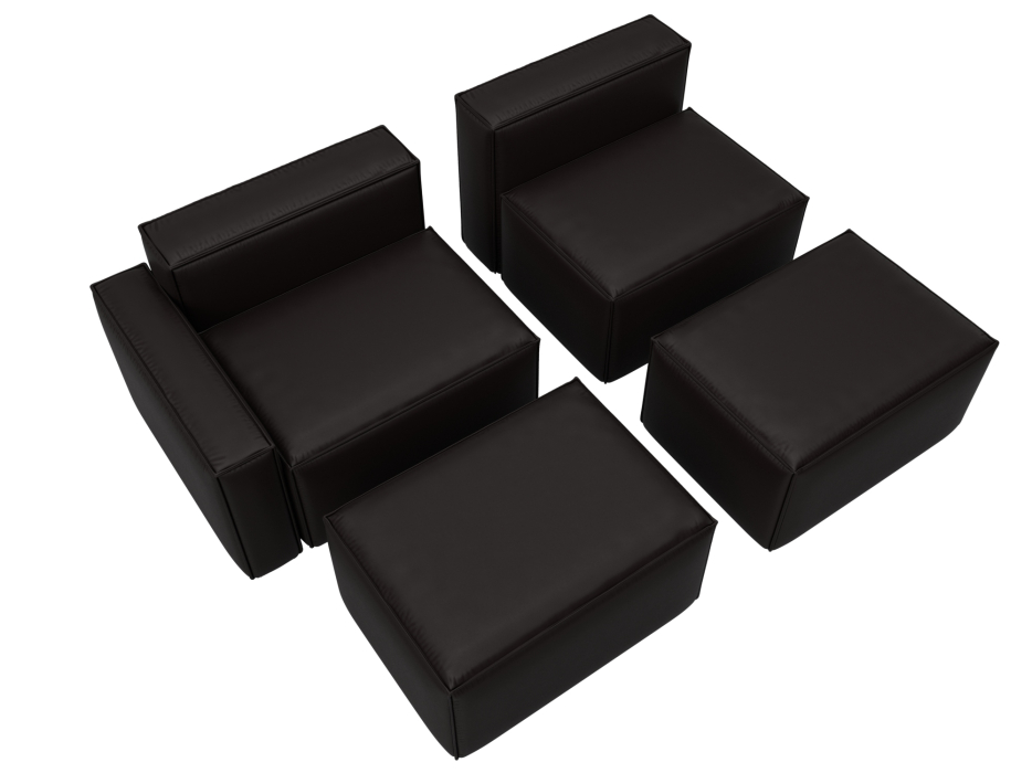 Диваны угловые в гостиную, Диван угловой модульный Лига-063 угол левый, экокожа GRIFON