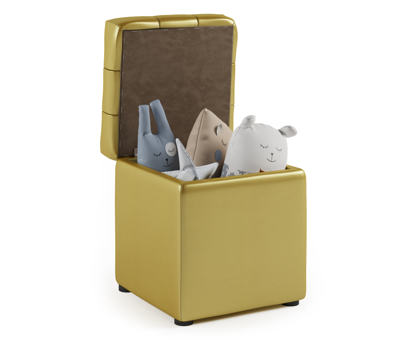 Банкетка в прихожую, Пуф Квадро с ящиком, экокожа