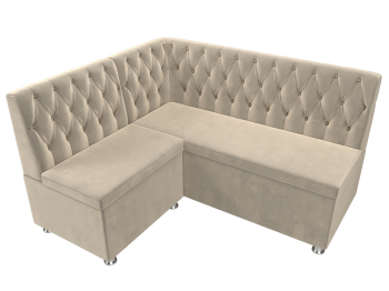 Кухонный угловой диван Мирта левый угол, микровельвет