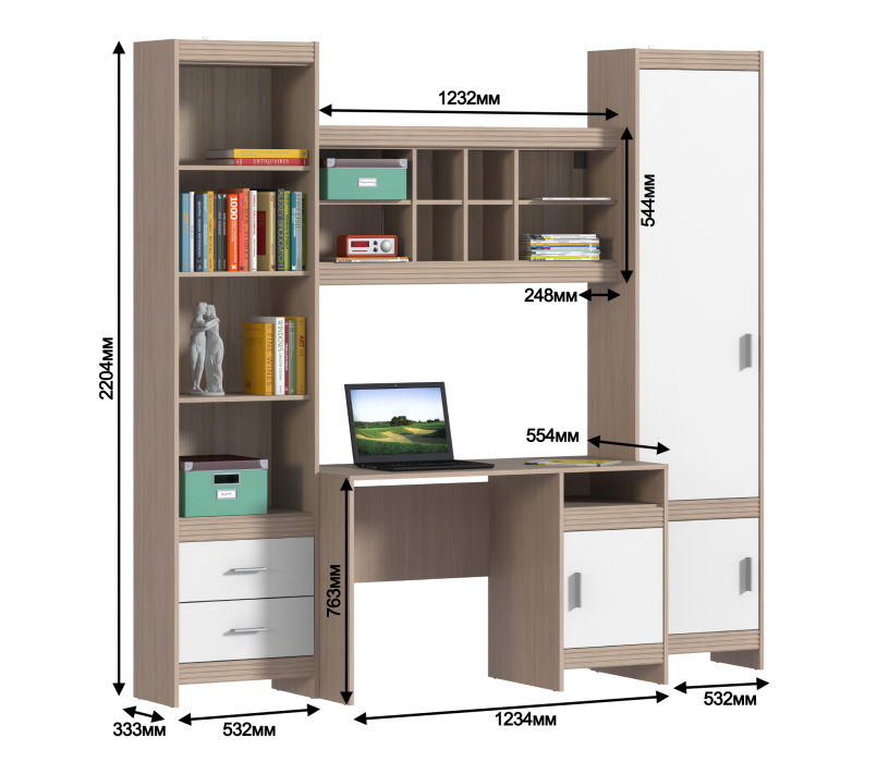 Домашние кабинеты, Дакота комплект L-2300