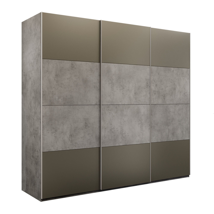 Шкафы-купе 3-х дверные, Шкаф-купе Эста 3-х дверный ДСП/Стекла хаки/Доводчик 240х66х240