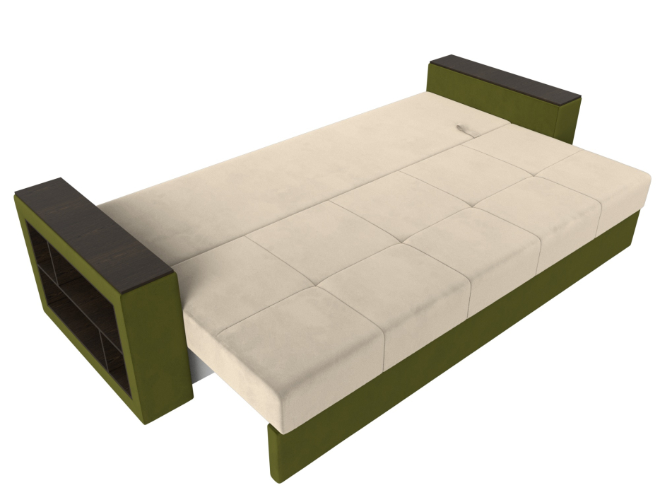 Диваны кровати со спальным местом, Диван прямой Дубай Лайт полки слева, микровельвет