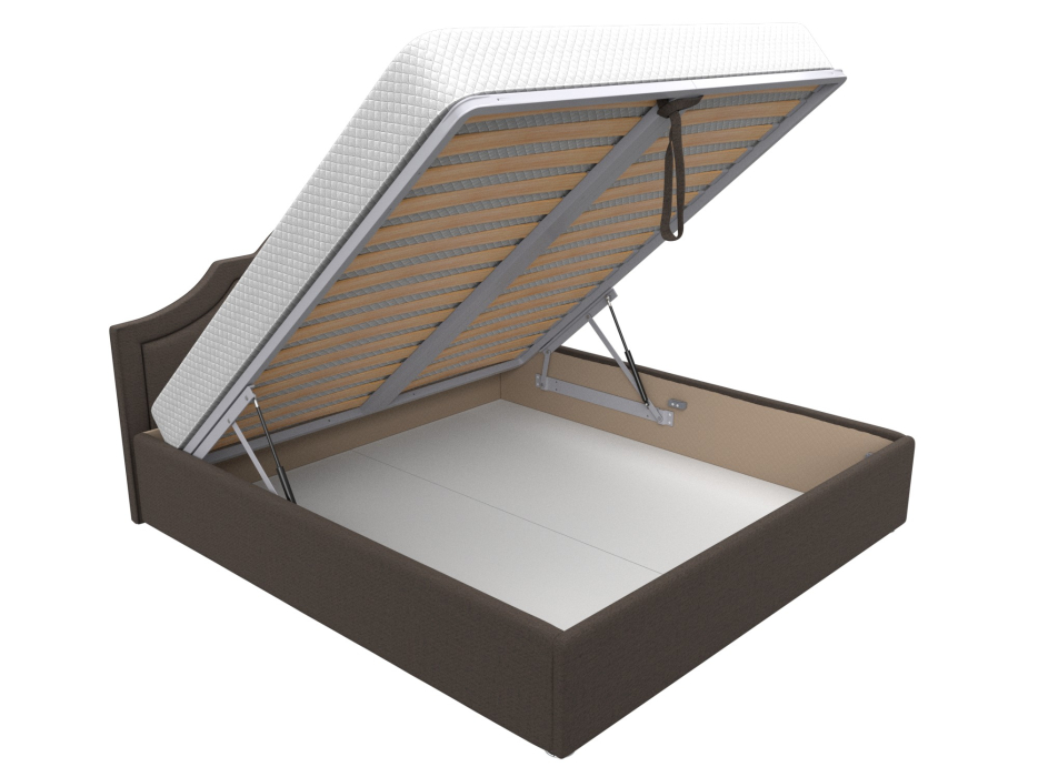 Мягкая кровать, Кровать интерьерная Афина 180, рогожка Амур