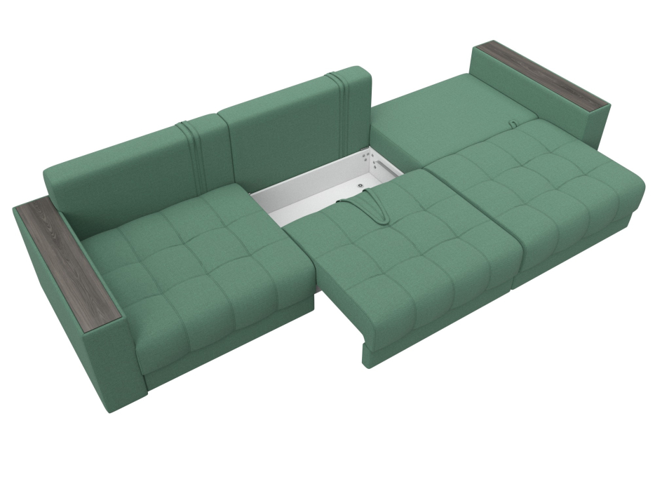 Дизайнерские диваны для гостиной, Диван прямой с декором Лига-049 НПБ Лонг, рогожка Амур