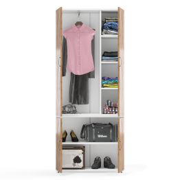 Шкаф с вешалкой для одежды и полками Лидер-8 МД 20Б