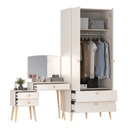 Трюмо с зеркалом Афина и платяной шкаф-комод 2-х дверный
