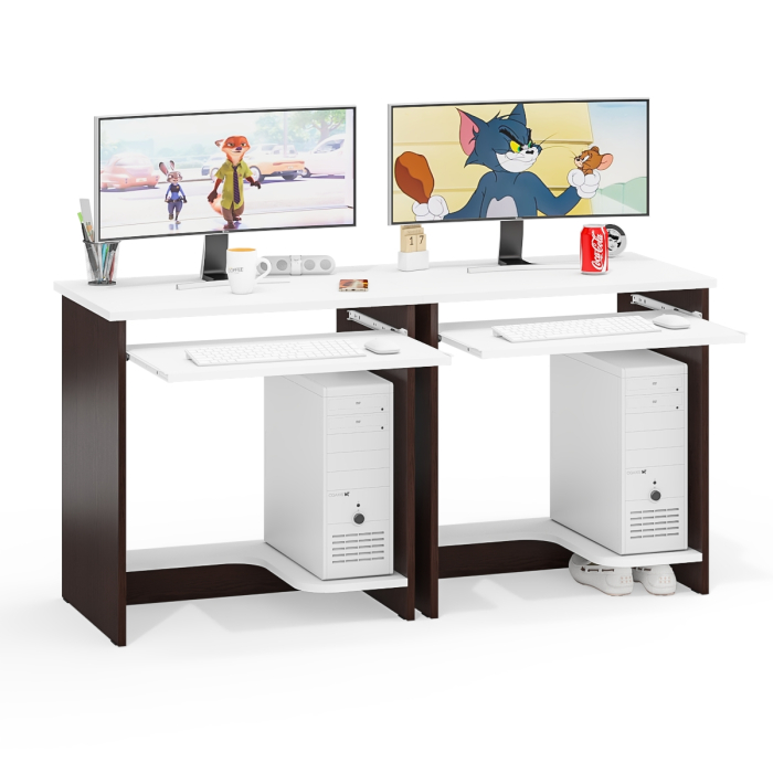 Прямые компьютерные столы, Два стола компьютерных Мебельный двор СК 11-1