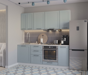 Кухонный гарнитур Регина Белый/МДФ Modern Серый 2,1 м