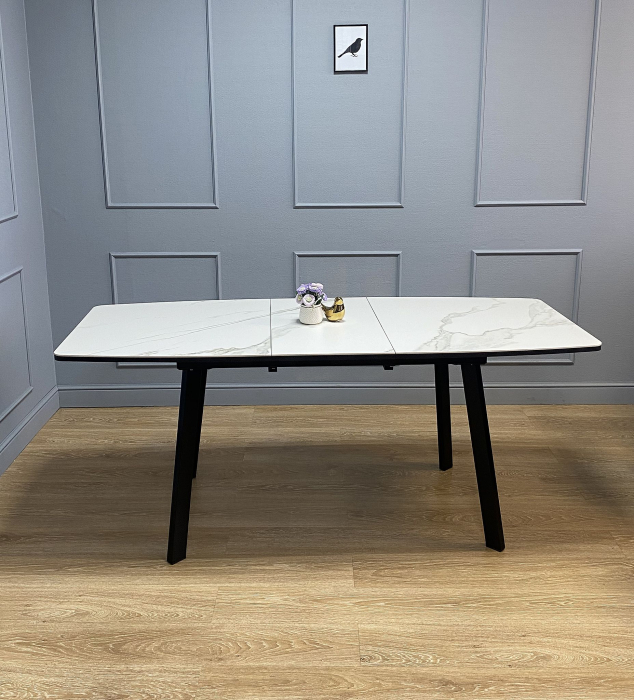 Обеденные столы, Стол Kenner AA1400 раздвежной, керамика, опоры черные