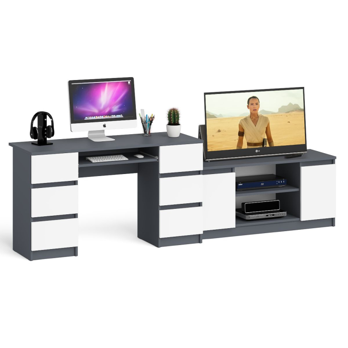 Домашние кабинеты, Тумба Мори МТВ1200.1 и двухтумбовый стол компьютерный МС-2