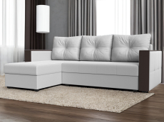 Диваны угловые в гостиную, Угловой диван Валенсия Лайт левый угол, экокожа