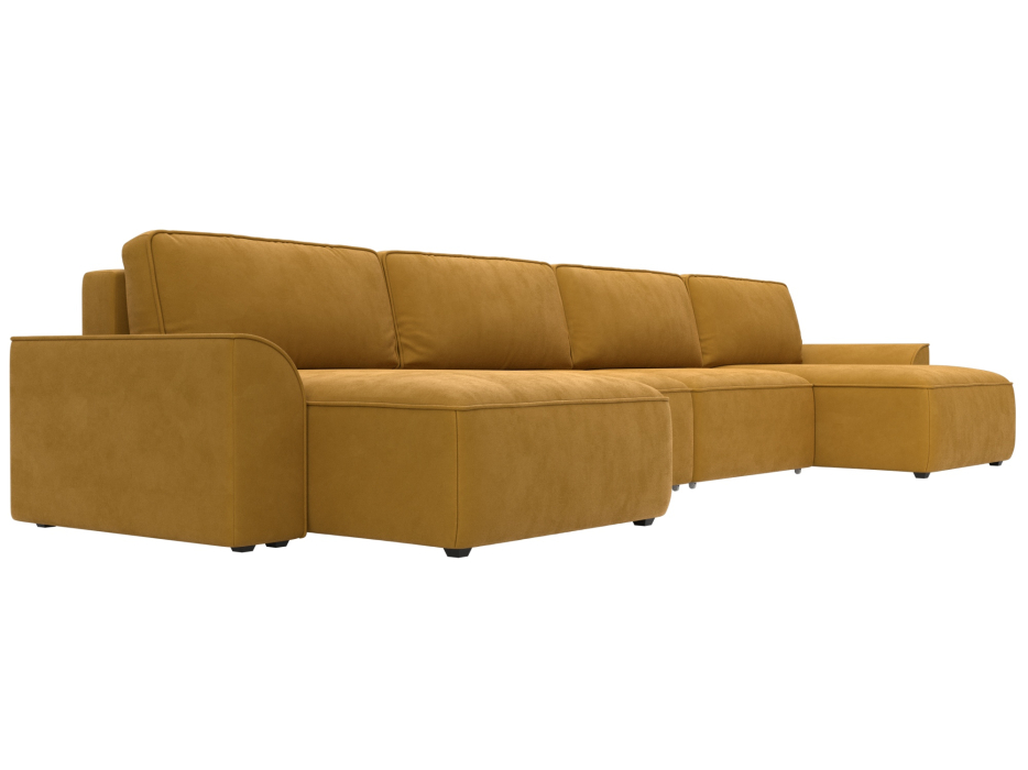 Диваны прямые со спальным местом, Диван п-образный Лига-048 НПБ лонг, велюр BRUT