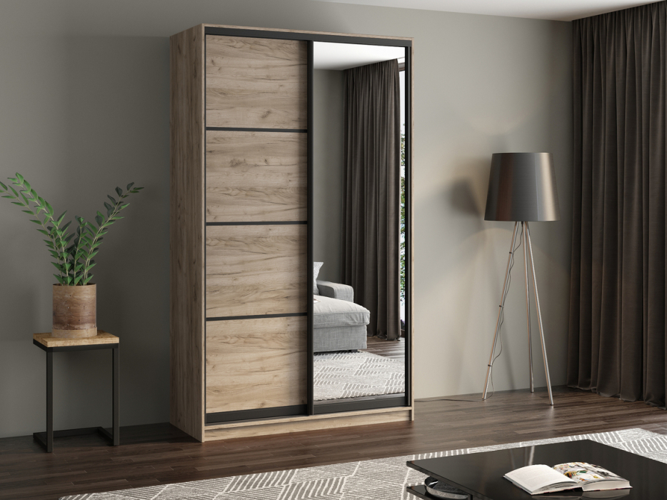 Шкафы-купе, Шкаф купе 2-х дверный АЙСБЕРГ ЛОФТ 130 +зеркало